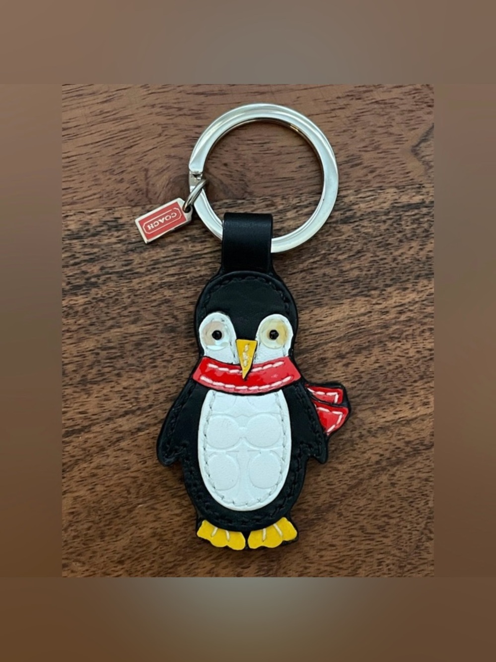 Coach Leather Penguin Bagcharm /Keychain